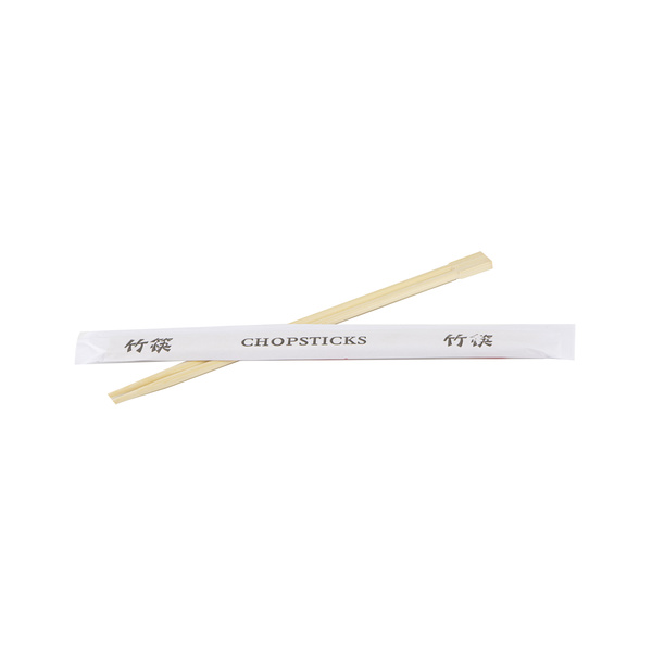 BAMBOO CHOPSTICK CHINESE STYLE, WHITE PAPER BAG 100PRS, 23CM